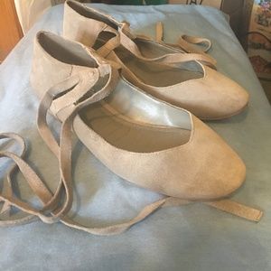 Suede Lace-Up Flats